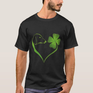 Dachshund och Fyrklöver hjärtform T Shirt