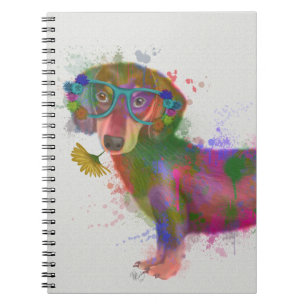 Dachshund och Glass Rainbow Stänk Anteckningsbok