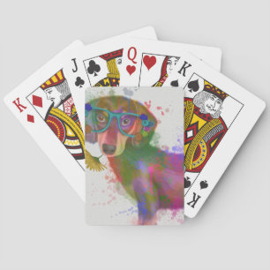 Dachshund och Glass Rainbow Stänk Casinokort