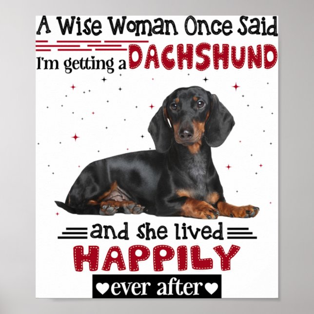 Dachshund och hon levde lyckligt efter poster (Framsidan)