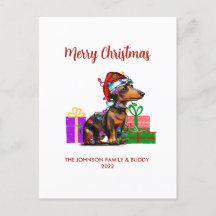 Dachshund och julgranen Ljus