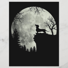 Dachshund och Måne Halloween