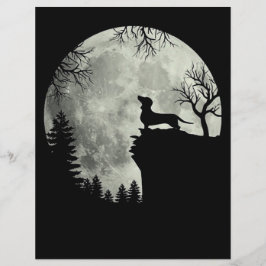 Dachshund och Måne Halloween Brevhuvud