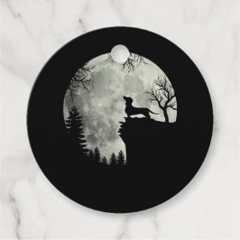 Dachshund och Måne Halloween Gåvor Etiketter