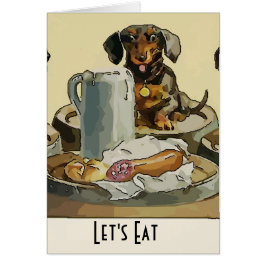 Dachshund och öl, lägg till text hälsningskort