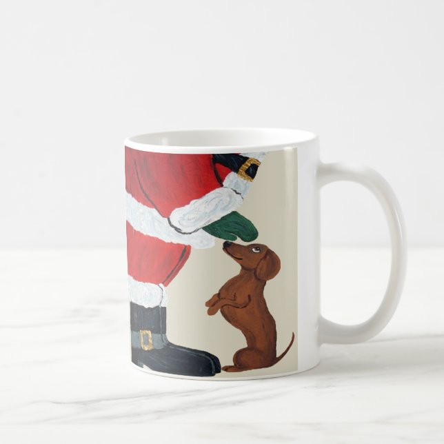 Dachshund och tomte kaffemugg (Höger)