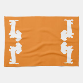 Dachshund Orange Dish Towel for Wiener Hundälskare Kökshandduk