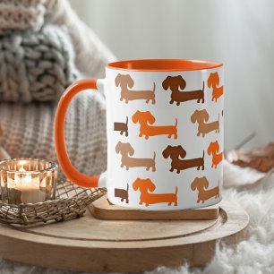 Dachshund & Orange Höst färger Doxie Kärlek Mugg