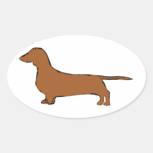 dachshund ovalt klistermärke