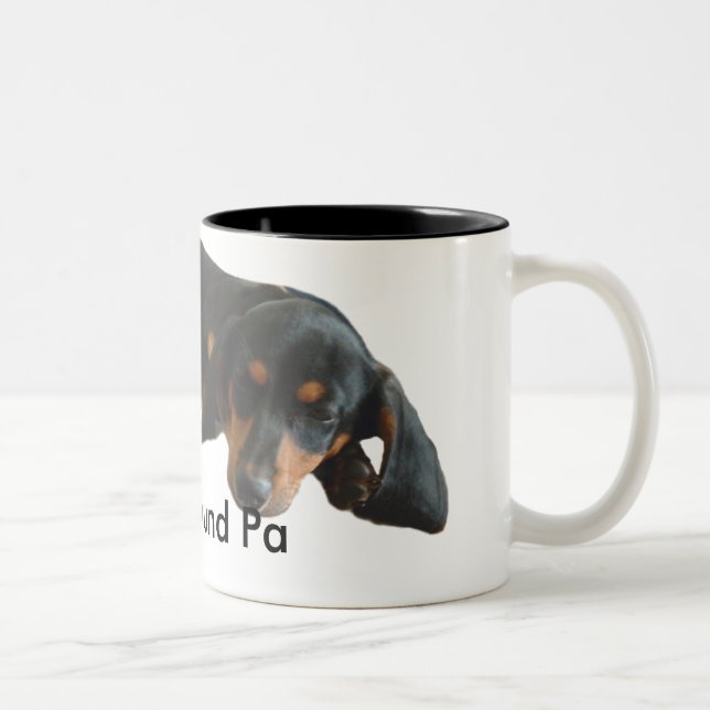 Dachshund Pa Sömnig Puppy Mugg (Höger)