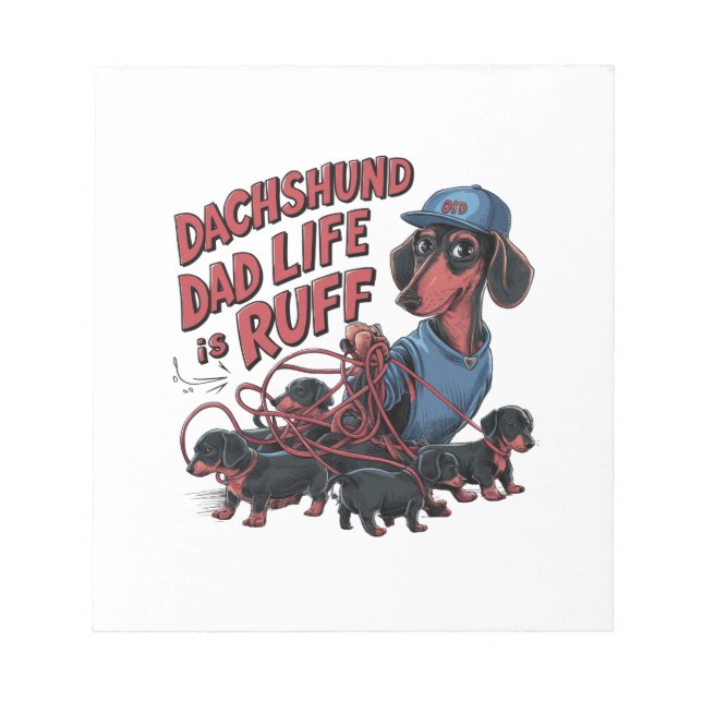 Dachshund Pappa är Ruff Anteckningsblock (Framsida)
