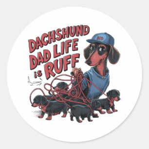 Dachshund Pappa är Ruff Runt Klistermärke