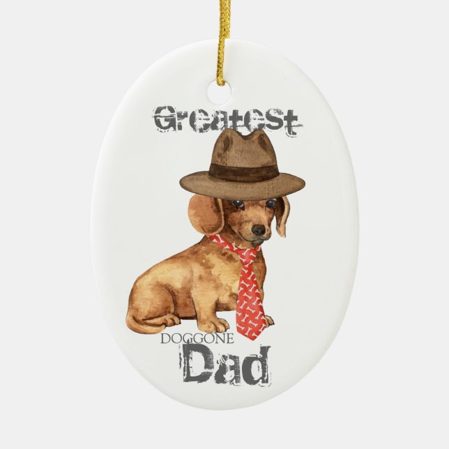 Dachshund Pappa Ceramic Ornament (Framsidan)