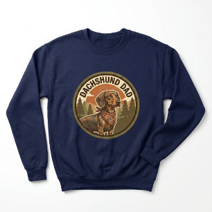 Dachshund Pappa Crewneck Wiener Dog Pappa Present Lång Ärmad Tröja