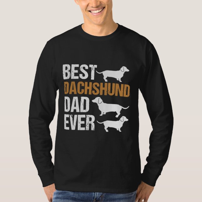 Dachshund Pappa Dachshund Hund pappa Far T Shirt (Framsida)