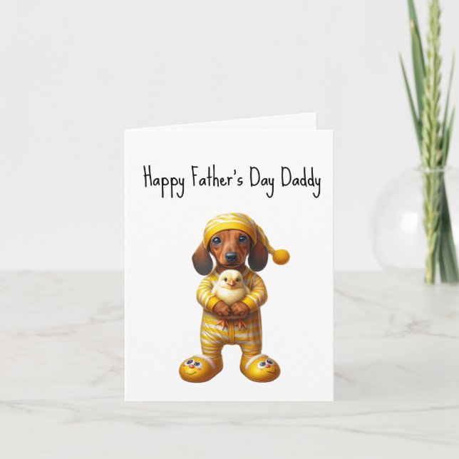 Dachshund Pappa Fars dag Card Kort (Framsida)