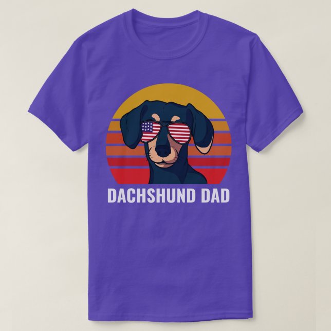 Dachshund Pappa Funny Weiner Hund T Shirt (Design framsida)
