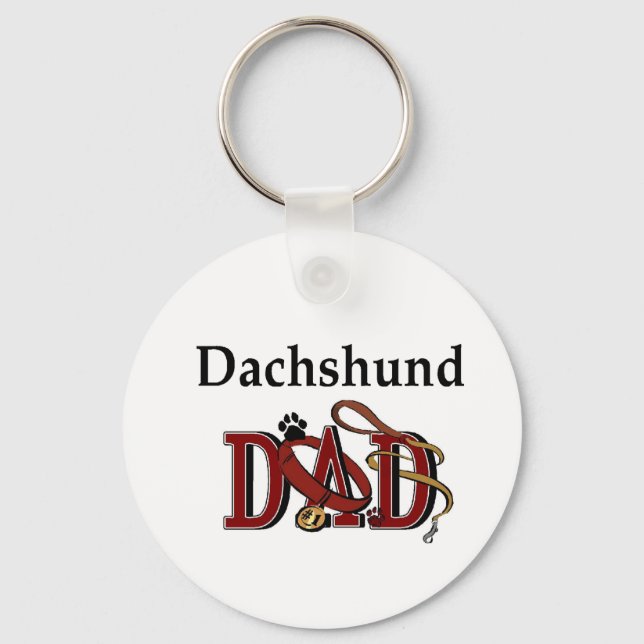 Dachshund PAPPA Gifts Nyckelring (Framsida)