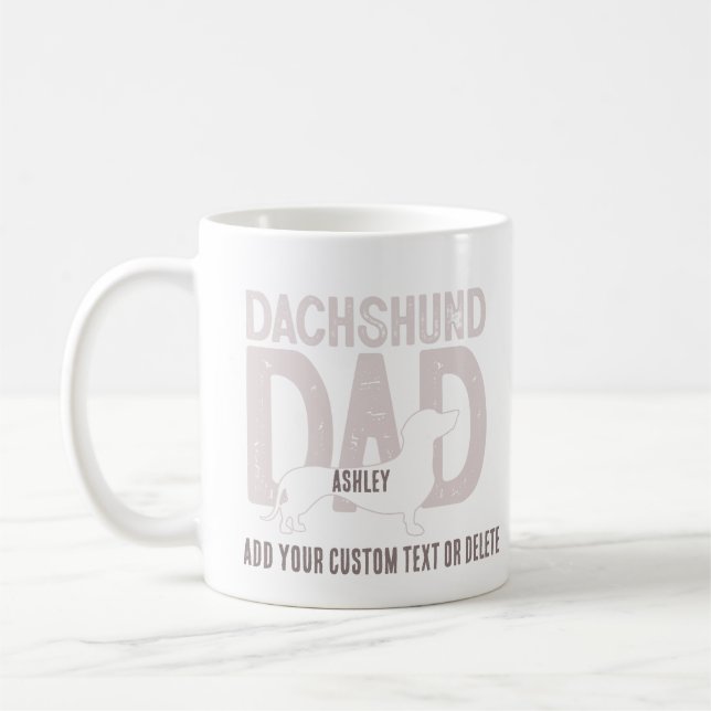 Dachshund Pappa Hund Pappa Gift Kaffemugg (Vänster)