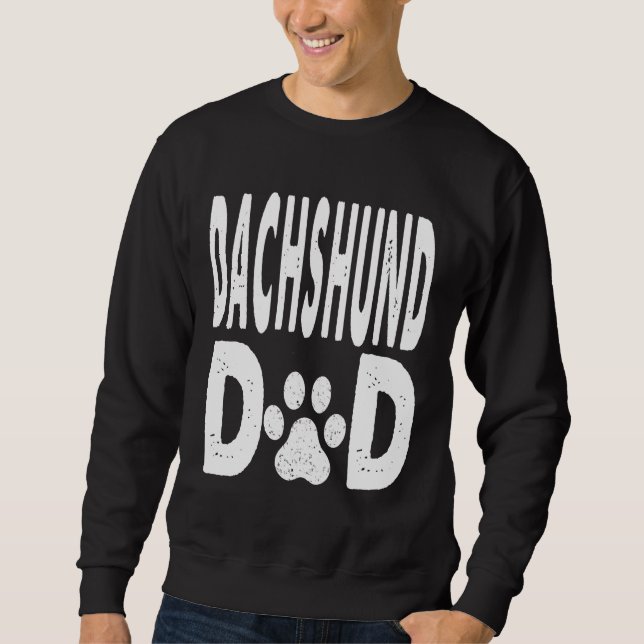 Dachshund Pappa Hundägare Lång Ärmad Tröja (Framsida)