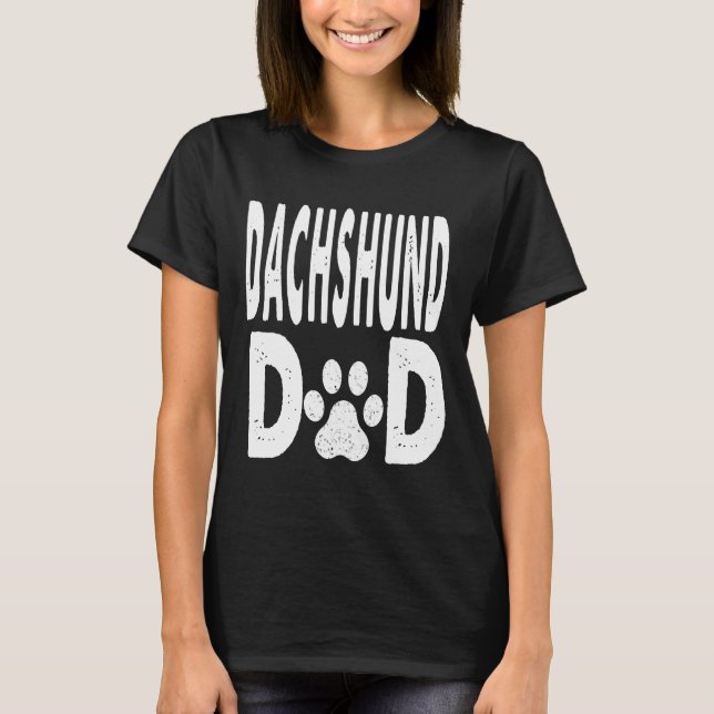 Dachshund Pappa Hundägare T Shirt (Framsida)