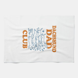 Dachshund Pappa Klubb Vintage Hund Tröja Design_1 Kökshandduk
