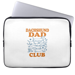 Dachshund Pappa Klubb Vintage Hund Tröja Design_1 Laptop Fodral