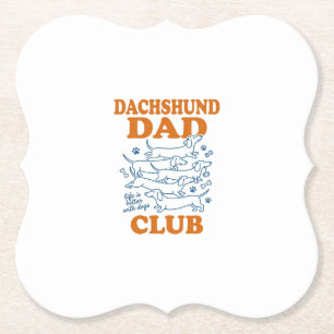 Dachshund Pappa Klubb Vintage Hund Tröja Design_1 Underlägg Papper