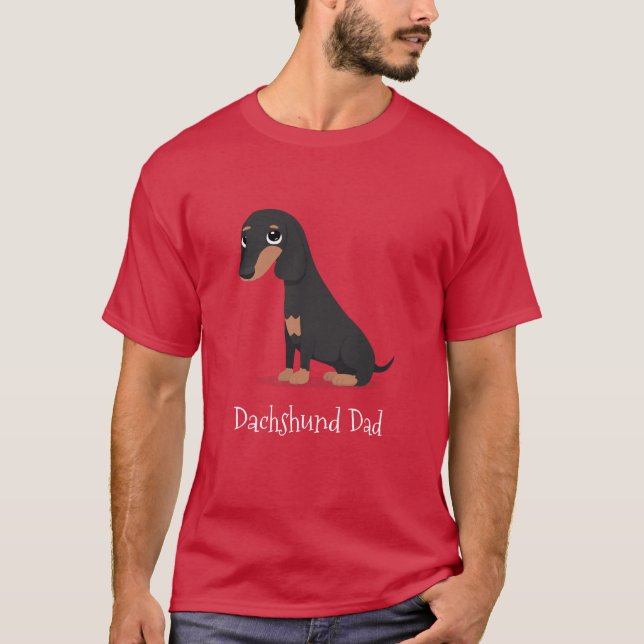 Dachshund Pappa T Shirt (Framsida)