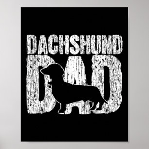 Dachshund Pappa Wiener Far Fars dag Vintage Gi Poster