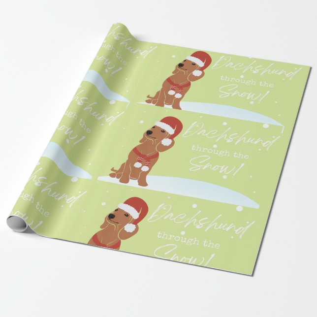Dachshund - papper julomslutning presentpapper (Utrullad)
