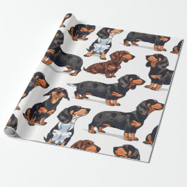 Dachshund Parad Wrapping Papper Presentpapper
