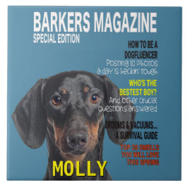 Dachshund Parody Magazine Cover Kakelplatta