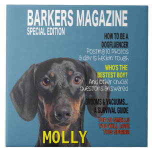 Dachshund Parody Magazine Cover Kakelplatta