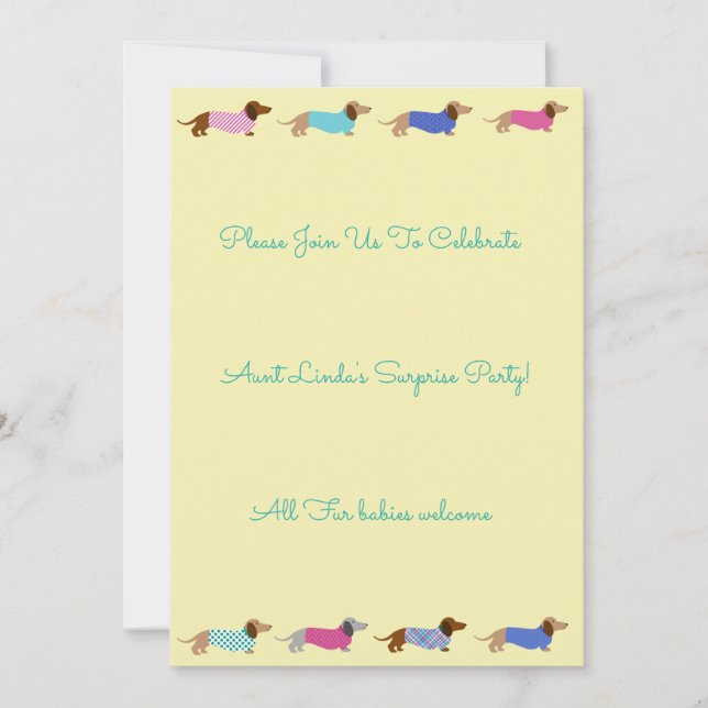 Dachshund Party-inbjudan Inbjudningar (Framsida)