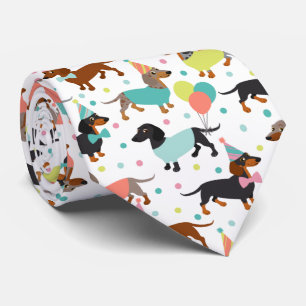 Dachshund Party Neck Tie Slips