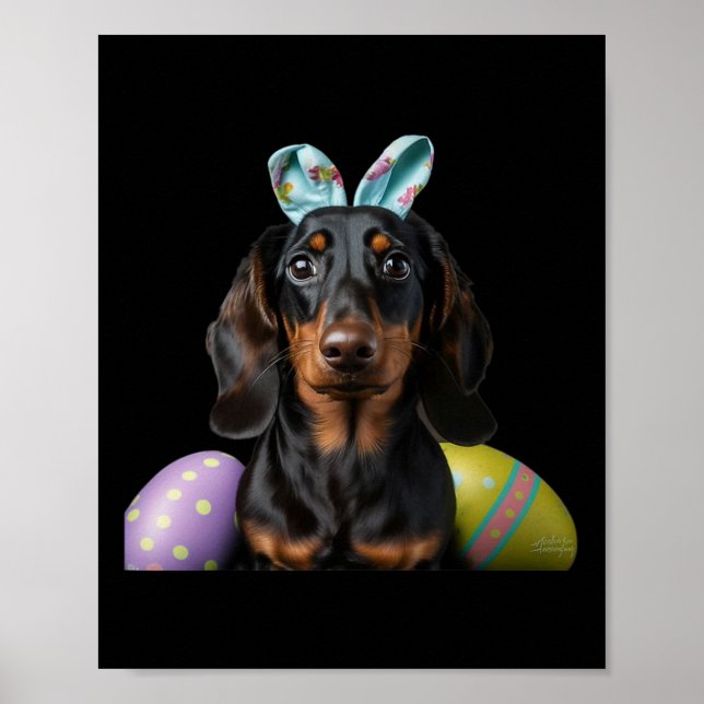 Dachshund Påsk Glad påsk Dagen Kvinnor Poster (Framsidan)