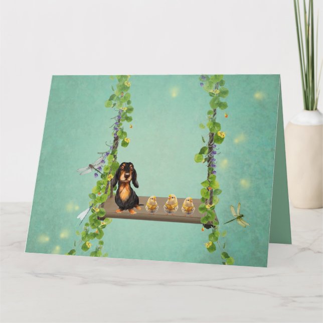 Dachshund Påsk-hälsningskort Kort (Framsida)