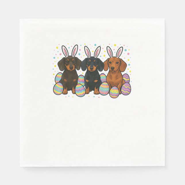 Dachshund Påsk T-Shirt Pappersservett (Framsidan)
