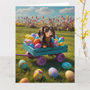 Dachshund Påskäggs Kort