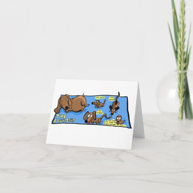 Dachshund Passover Card! Kort (Framsida)
