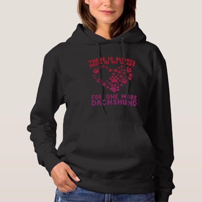 Dachshund Paw Print Hearts T Shirt (Framsida)