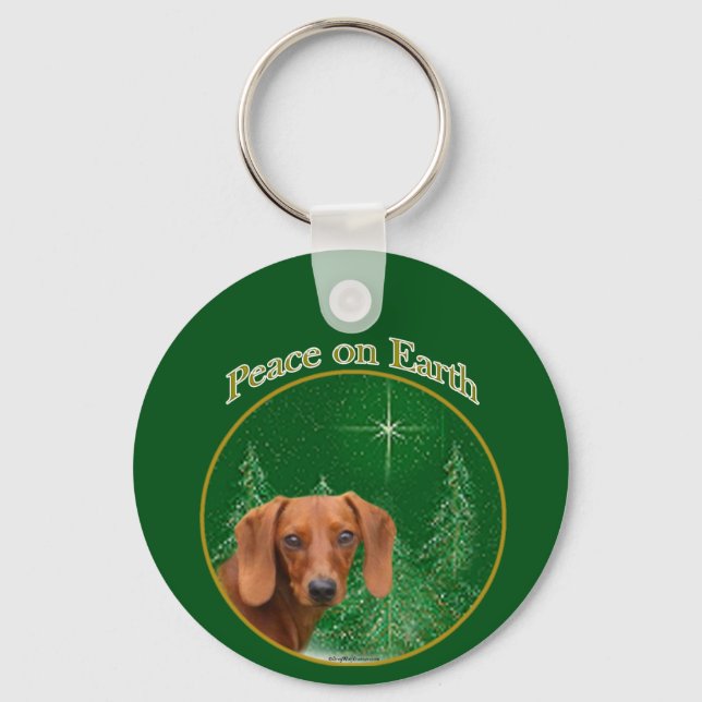 Dachshund Peace Nyckelring (Framsida)