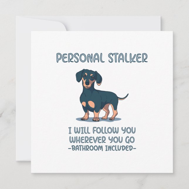 Dachshund Personal Stalker Anteckningskort (Framsida)