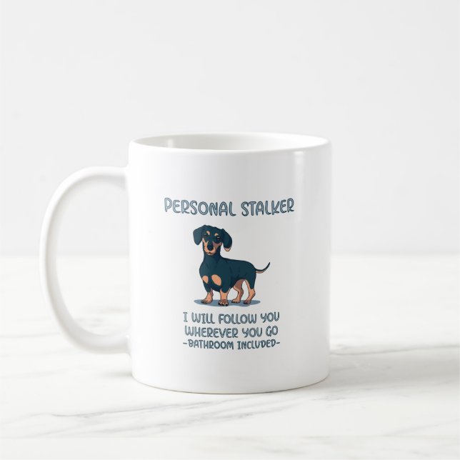 Dachshund Personal Stalker Kaffemugg (Vänster)
