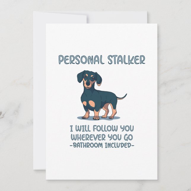 Dachshund Personal Stalker Tack Kort (Framsida)