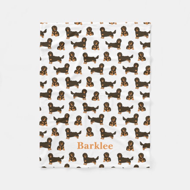 Dachshund Personlig Blanket - Hund Fleecefilt (Framsidan)