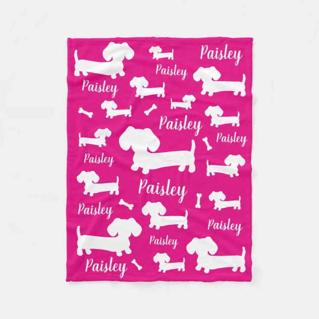 Dachshund Personlig Hund Blanket Anpassa Fleecefilt (Framsidan)