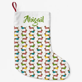 Dachshund Personlig jul (2 sidor) Mönster Liten Julstrumpa