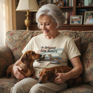 Dachshund Personlig Namn Original Low Riders T Shirt
